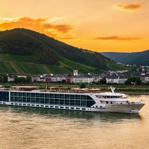 Cruise ship sunset